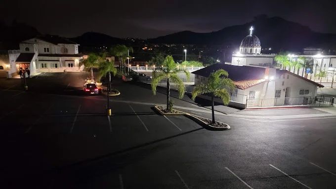 The cathedral campus in the evening