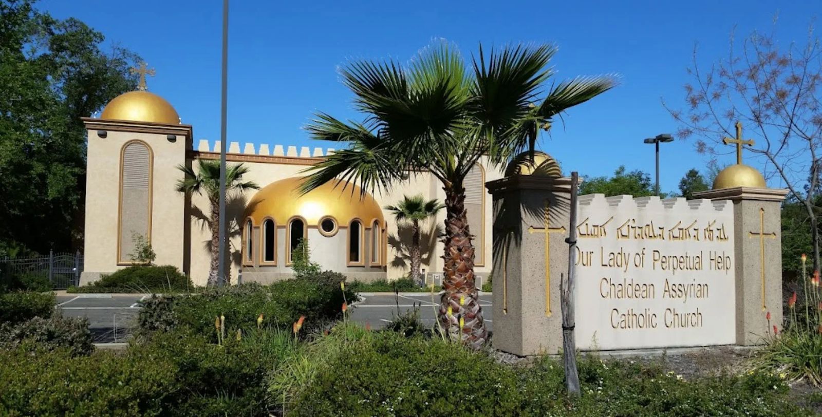 The golden domes of Our Lady of Perpetual Help in Orangevale