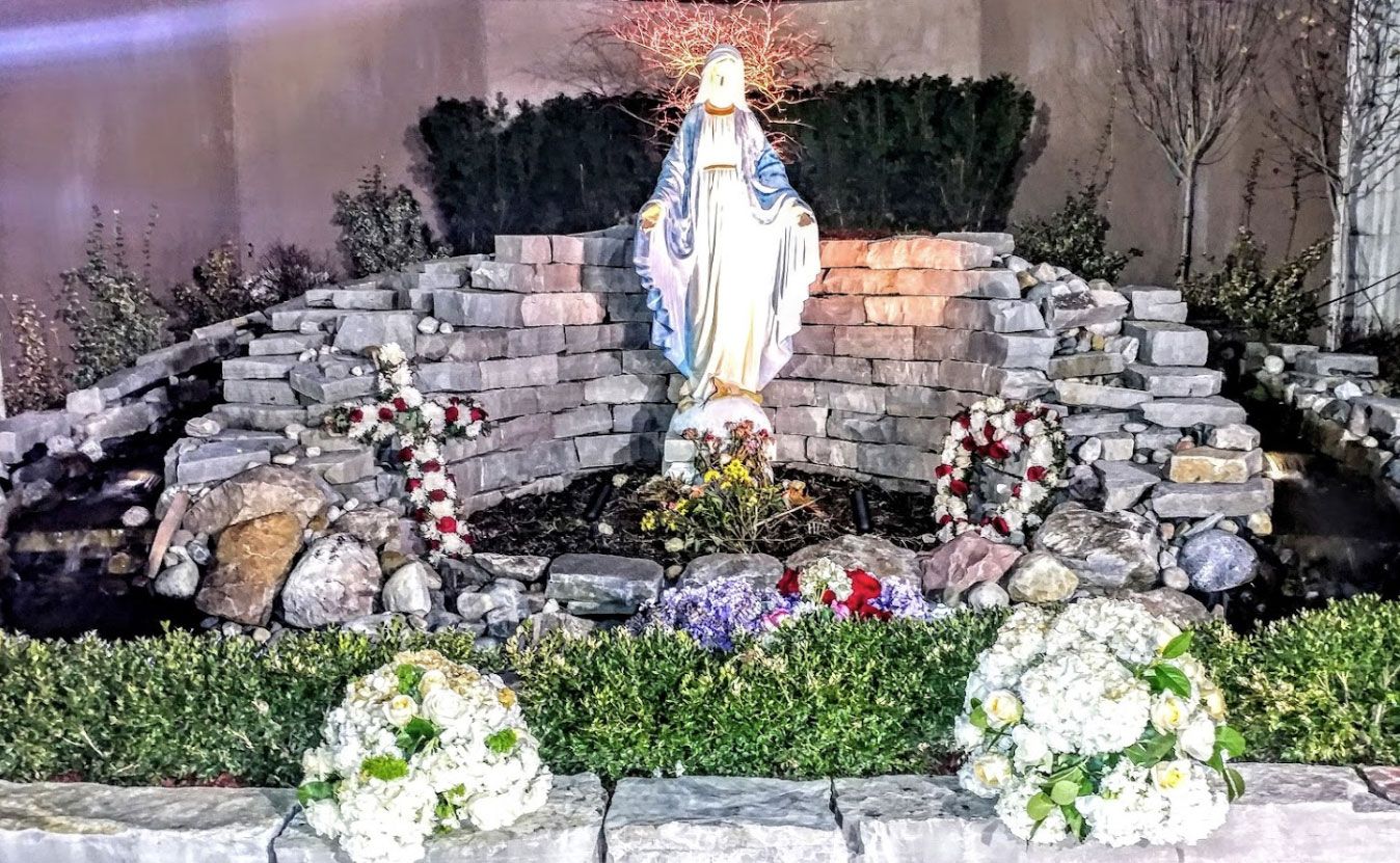 The Marian grotto at St. Joseph